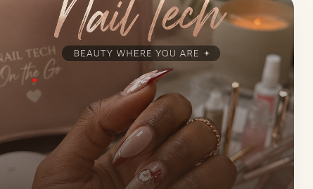 Mobile nail tech doing a manicure at a client's home