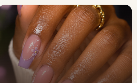 Gel-X extension manicure with a glossy finish